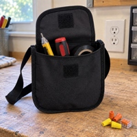 Étui robuste en polyester imperméable pour équipement, sac messager compact à bandoulière avec rabat Velcro pour accessoires EDC