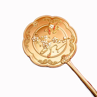 Miroir de maquillage portable à une face en métal émaillé doux design oiseau vintage vente en gros
