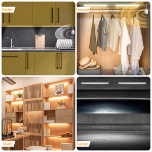 Dc5v Tủ ánh sáng cơ thể con người cảm ứng 2835 kép Nhiệt độ màu <span class=keywords><strong>LED</strong></span> Nhôm Dải hồ sơ ánh sáng cho dưới bảng tủ quần áo - Product Image 4