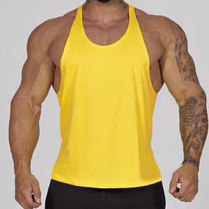 Camiseta sin mangas de punto para hombre, licra, poliéster, transpirable, color liso, ropa deportiva para entrenamiento - Product Image 1