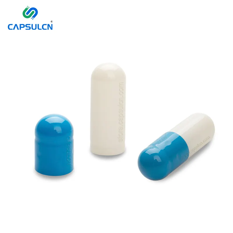 CapsulCN Mix Of Dodgerblue Deepskyblue And White Capsule Empty Gelatin Capsule Shell Separated Empty Capsules
