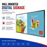 Reproductor de Publicidad de Pared al Mejor Precio, Pantalla Digital HD de 32-65 Pulgadas, Suministro Directo de Fábrica para Cadenas de Restaurantes, Pedidos al por Mayor