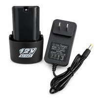 Kit combiné batterie rechargeable Li-Ion 12V et chargeur pour perceuse sans fil, avec chargeur mural en plastique