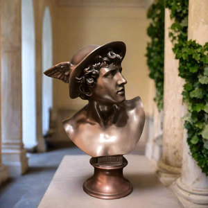 Escultura de Busto del Dios Griego Apolo en Bronce Patinado Antiguo, Estilo Occidental, de Lujo <span class=keywords><strong>y</strong></span> Personalizada, para Decoración Artística de Bibliotecas <span class=keywords><strong>y</strong></span> Museos - Product Image 4