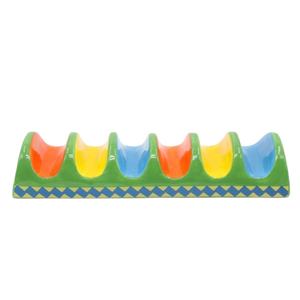 Tacos hizmet ve parti dekor arttırmak için meksika Tortilla tutucu tek kullanımlık çanak çanak ile seramik Bohemian Taco plaka - Product Image 5