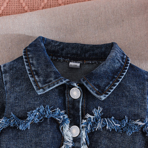 Set di Abbigliamento per Bambine 3-8 <span class=keywords><strong>Anni</strong></span>, Giacca in Denim Floreale e Vestito con Cuori, Stile Cinese, Due Pezzi Traspiranti per Uso Quotidiano - Product Image 2