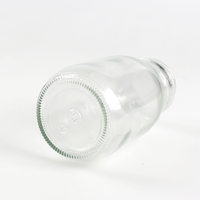 Bouteilles en verre de forme ronde de 250ml vides avec couvercle en métal pour boissons au lait, café, thé et eau