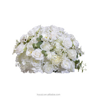 Bola Bunga Pernikahan Buatan Bulat Putih Berkualitas Tinggi dengan Mawar Sutra Sentuhan Asli & Gypsophila untuk Dekorasi Pesta & Resepsi
