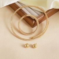 Ensemble de bijoux pour femme en alliage doré, texture tressée, motif os de serpent, comprenant bracelet, collier, boucles d'oreilles et bague, pour mariage
