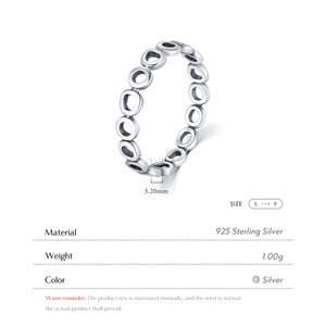 925 стерлингового серебра, Необычные полые круглые кольца, винтажные штабелируемые ювелирные изделия для женщин, подарки на вечеринку - Product Image 3