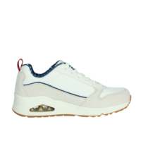 Zapatillas Deportivas Donna con Amortiguación de Aire, con Cordones, Blancas y Azules, Talla 39, Entresuela EVA Acolchada, Parte Superior Sintética con Diseño de Estrellas, Suela de Goma