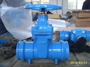 Válvula de Compuerta de Hierro Dúctil de Doble Encaje para Tuberías de PVC - Product Image 1