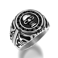 Cincin Perhiasan Fashion Baja Tahan Karat Tengkorak Dominan Gaya Hip Hop Punk Gothic untuk Pria Produsen Grosir Hadiah Ulang Tahun