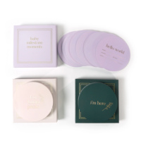 Impression personnalisée de cartes de remerciement Cartes d'étape de haute qualité pour bébé pour la douche nuptiale de mariage avec boîte