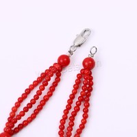 Collier en corail naturel fait à la main, collier en corail rouge à 3 brins