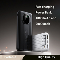 Batterie externe portable haute capacité 20000 mAh avec 4 câbles intégrés, charge rapide QC 3.0 22,5 W PD 20 W, Powerbank 20000 mAh