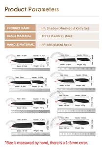 سكاكين وإكسسوارات مطبخ 15 مكعب 3Cr13 مطلية باللون الأسود من الفولاذ المقاوم للصدأ مطبخ مع مقصات - Product Image 3