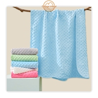 Couverture bébé en tricot doux 100% polyester, réversible, double couche, chaude, pour nouveau-nés et enfants