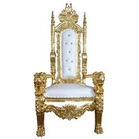 Chaise Trône Personnalisée en Plastique pour Bureau, Modèle Princesse Rouge et Or, Chaise Trône Roi et Reine Violette