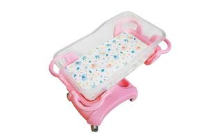 Lit cododo bébé rose de haute qualité, directement de l'usine, avec cadre métallique manuel pour usage domestique et hospitalier - Product Image 2