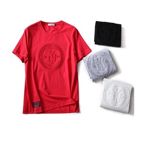 Men Organic 100% Cotton 3D Printing Emboss T-shirts Graphic Custom Embossed Logo T Shirt - Product Image 3