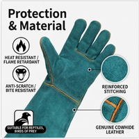 Gants de protection de luxe modernes et simples en PU renforcés anti-morsure pour la manipulation des animaux de serpent et de reptile