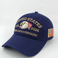 Vintage Twill geborduurde Amerikaanse Independence Day baseballpet met stippen- en strikpatroon 250e verjaardag buitenzonnescherm