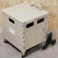 Chariot de courses pliable personnalisable avec 8 roues en PU, structure plateforme légère, écologique, capacité 35 kg, 4 roues universelles