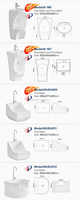 Lavabo Wudu Moderne au Design Minimaliste, Bassin Musulman Contemporain Carré en Céramique pour Lavage des Pieds