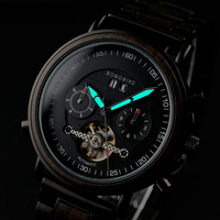 Grosir BOBO BIRD Kedatangan Baru Jam Tangan Pria Otomatis Mewah dari Baja Tahan Karat & Kayu Desain Skeleton Ramah Lingkungan Pesona Fashion