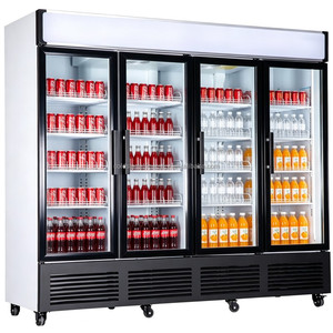 Vitrine réfrigérée verticale à quatre portes avec compresseur intégré pour la présentation de boissons en gros - Product Image 4
