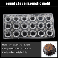 Moules à chocolat en polycarbonate magnétique, carré, ovale, cœur, triangle, rond, rectangle