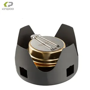 Kingpool Aluminum Alloy Outdoor Cooking Camping Stove Portable Mini Kitchen Hiking Alcohol Burner Stove with Stand
