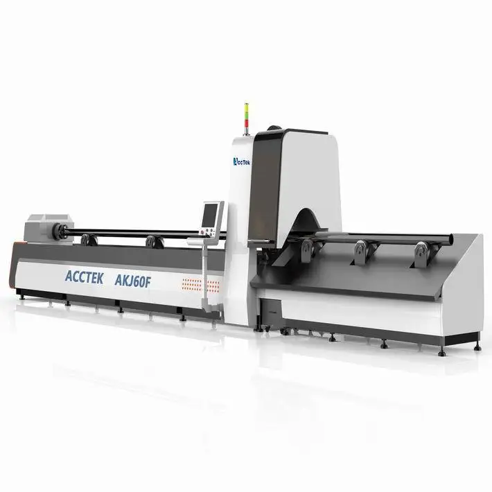 Yüksek doğruluk 6000w tüp fiber lazer kesim makineleri cnc metal fiber lazer boru tüp kesici