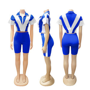 Viviblook Z509ST10 Vêtements d'été pour femmes, ensemble décontracté 2 pièces, short à manches courtes, manches chauve-souris, tenue de sport d'été - Product Image 5