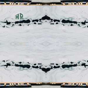 Dalles de marbre <span class=keywords><strong>blanc</strong></span> Panda polies, veines blanches et noires naturelles, tailles sur mesure pour la décoration de sols et le pavage - Product Image 6