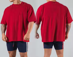 T-shirts de sport amples et épais en coton <span class=keywords><strong>pour</strong></span> hommes, grandes tailles, style streetwear uni, supportant la personnalisation par le fabricant - Product Image 2