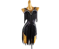 Robe de danse latine populaire 2026 OCTLQ452 pour femmes, tenue de scène une pièce avec strass pour performance de danse de salon