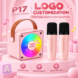 ลำโพงคาราโอเกะไร้สาย P17 แบบพกพา ไมโครโฟนคู่ ไฟ RGB เสียงทรงพลัง สำหรับงานปาร์ตี้ที่บ้าน ร้องเพลง ของขวัญ <span class=keywords><strong>ชุด</strong></span><span class=keywords><strong>คาราโอเกะ</strong></span>ขนาดเล็ก - Product Image 4