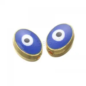 DIY搪瓷锌合金眼珠珠宝制作更多颜色供选择10x 7毫米100个/袋1572268