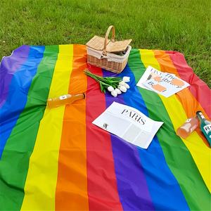 <span class=keywords><strong>Mantel</strong></span> versátil con rayas arcoíris, <span class=keywords><strong>mantel</strong></span> desechable, grueso, envuelto individualmente, plástico duradero, decoración festiva para todas las estaciones - Product Image 3