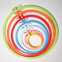 Cerceaux à broder, cercle en plastique pour point de croix, de 3,4 à 10,2 pouces (multicolore) pour la broderie et le point de croix