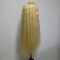 Têtes de mannequin de cheveux naturels dubai, cheveux humains de couleur blonde, avec support