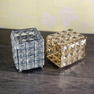 European Crystal Glass Nail Storage Box Acrylic Manicure Tool Organizer Pen Container Cosmetic <b>Brush</b> Holder Desk Display - Product Image 5