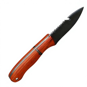 Couteaux de chasse à lame fixe en acier Damas personnalisés, manche en bois, couteau de chasse avec étui en cuir, couteaux personnalisables - Product Image 4