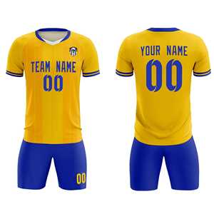 Maglie/Set da Calcio Personalizzati Classici a Righe Dorate - Product Image 2
