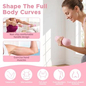 Haltères de musculation à domicile en silicone coloré antidérapant, barres de poids 1 kg (paire) pour femmes - Product Image 2