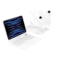 IFacemall Coque de tablette flexible en cristal à rotation 360° pour iPad Air 13 pouces (M3) 2025 avec clavier sans fil léger