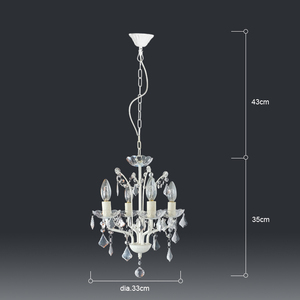 European Lamparas Acrylic Chain Ceiling Lamp Fixture for Bedroom <b>Dining</b> Room Modern White Crystal Chandelier Pendant <b>Light</b> - Product Image 3