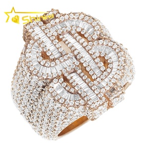 Anello da Uomo Personalizzato con Diamanti Naturali <span class=keywords><strong>Certificati</strong></span> Taglio Smeraldo in Oro Rosa 10K - Product Image 1